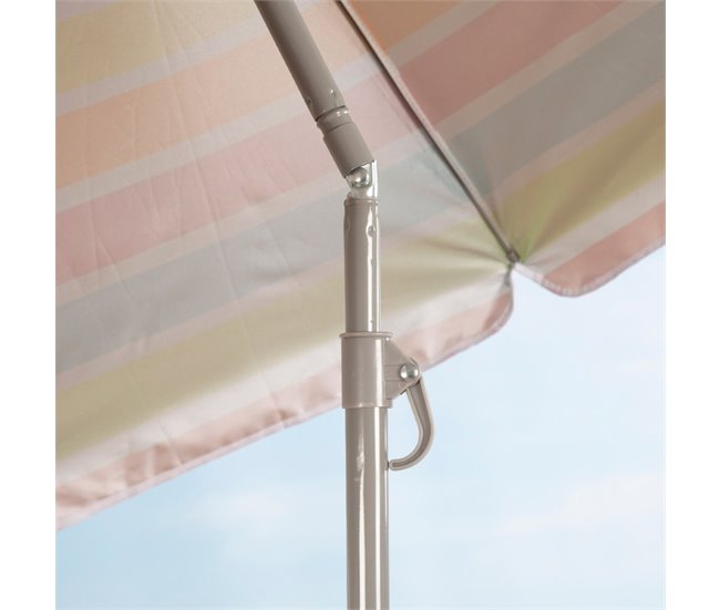 Aktive Guarda-sol de praia inclinável riscas multicoloridas 160 cm UV50 Multicor