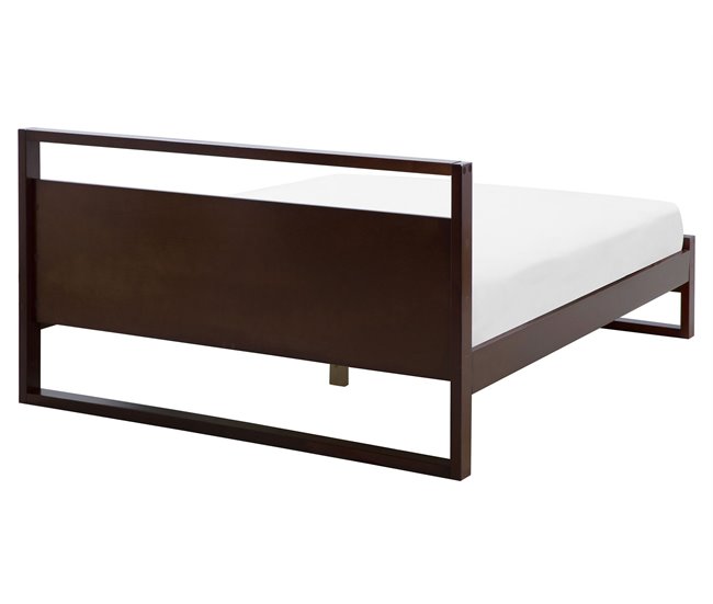 Beliani Cama com estrado Pinho GIULIA 165x213 Castanho