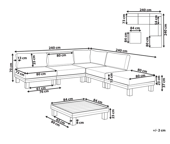 Beliani Conjunto lounge SANZA Branco