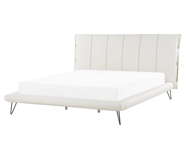 Beliani Cama com estrado Pele sintética BETIN 230x200 Creme