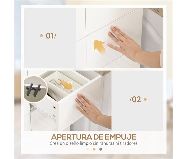 Armário de Cozinha MDF e Melamina de Madeira HOMCOM Branco