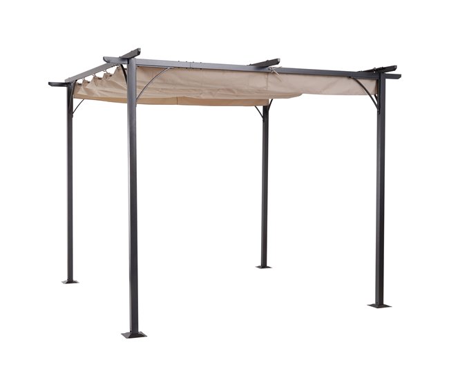 Pérgola de Jardim tecido de aço e poliéster Outsunny 300x300 Multicor