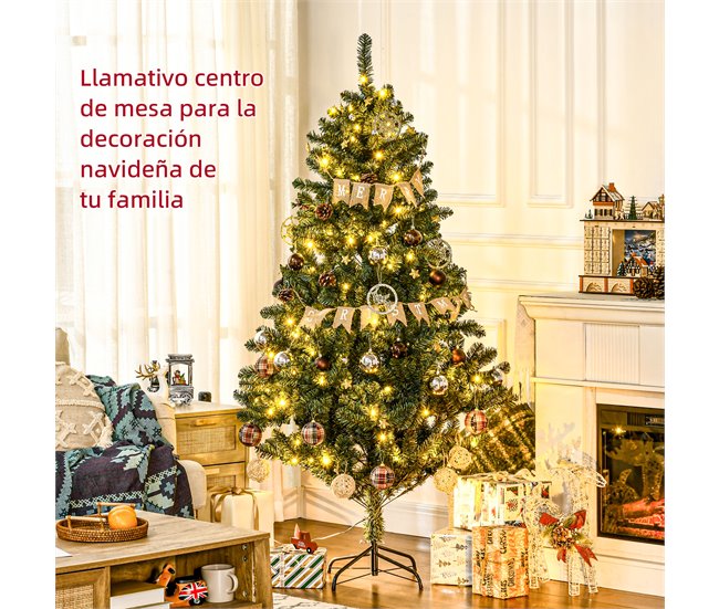 Árvore de Natal Plástico e Aço HOMCOM, casa - natal Verde