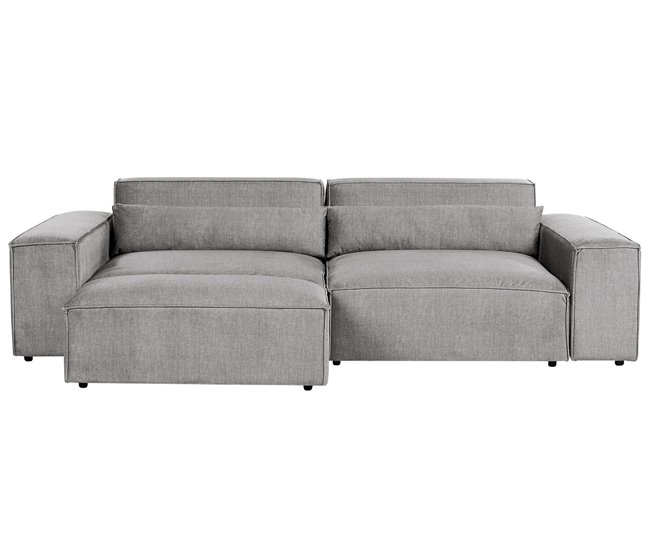 Sofá modular 2 lugares com repousa-pés HELLNAR Cinza