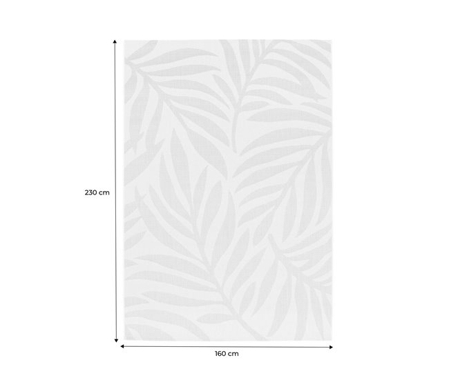 Tapete interior/exterior motivo vegetal poliéster 230x160 Bege