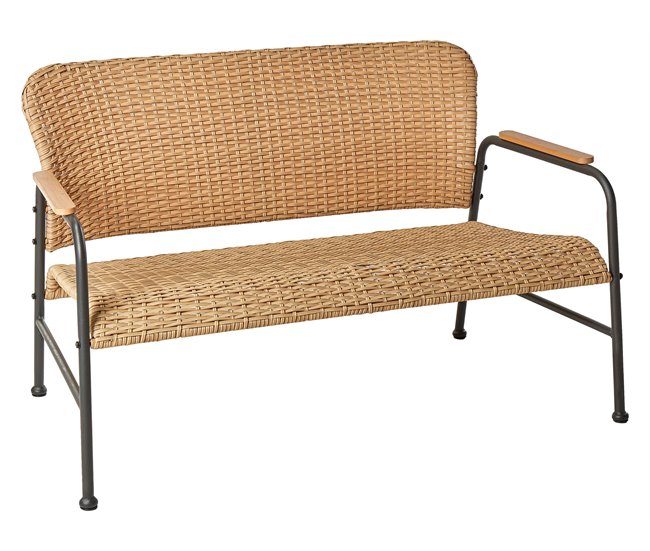 Beliani Conjunto lounge Ratan sintético OFANTO Natural