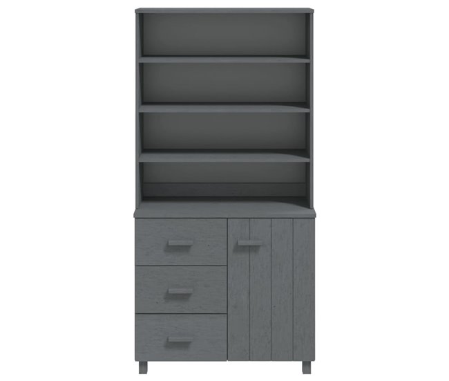 Aparador buffet cómoda armario mueble organizador cocina salón salón Cinza/ Madeira