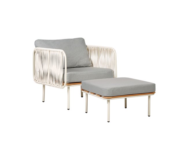 Beliani Cadeira de jardim SENISE Branco/cinza