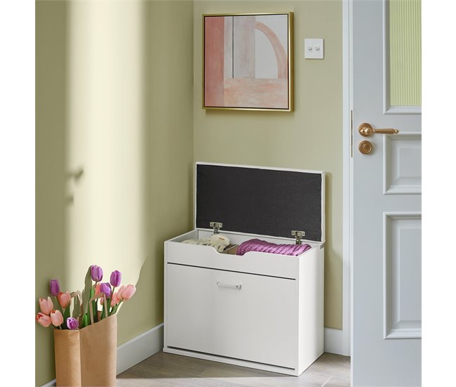 Banco para sapateiras com 1 aba FSR95-W SoBuy Branco