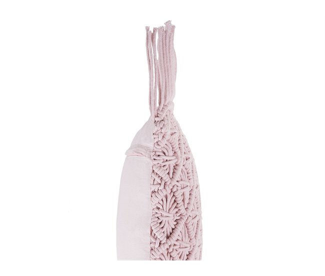 Beliani Almofada decorativa YANIKLAR Rosa Talco