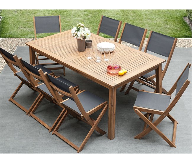 Beliani Conjunto de comedor CESANA Castanho
