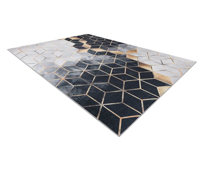 ANDRE 1171 Tapete cubo rico antiderrapante 120x170 Preto