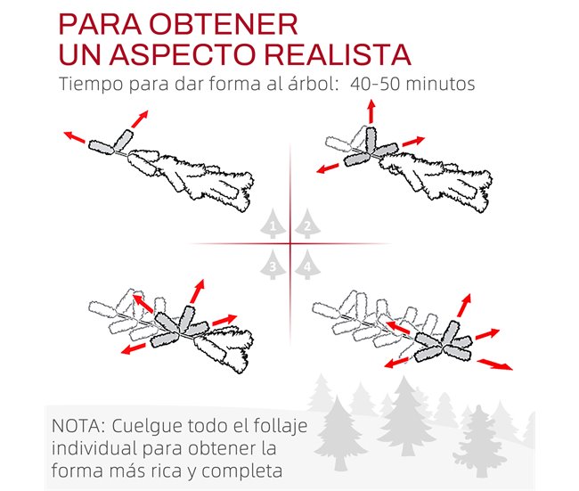 Árvore de Natal PVC e Metal HOMCOM, casa - natal GR1531651