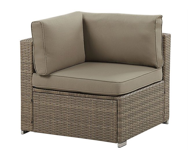 Beliani Conjunto lounge BELVEDERE Castanho