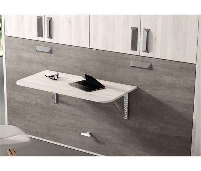 Secretária dobrável TWIN 98cm branco Cinza
