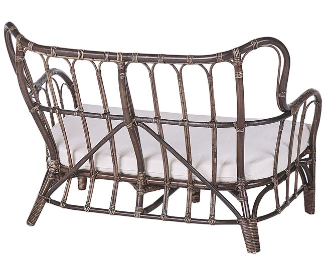 Beliani Conjunto lounge Rattan/vime BRINDISI Castanho