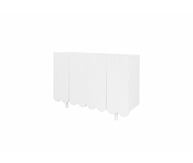 Aparador de 4 portas com padrão e arrumação 120 Branco