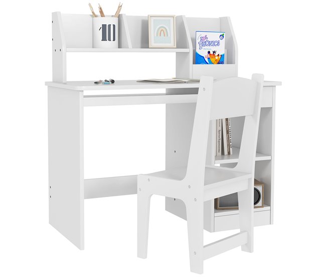 Conjunto de secretária e cadeira para crianças mdf zonekiz