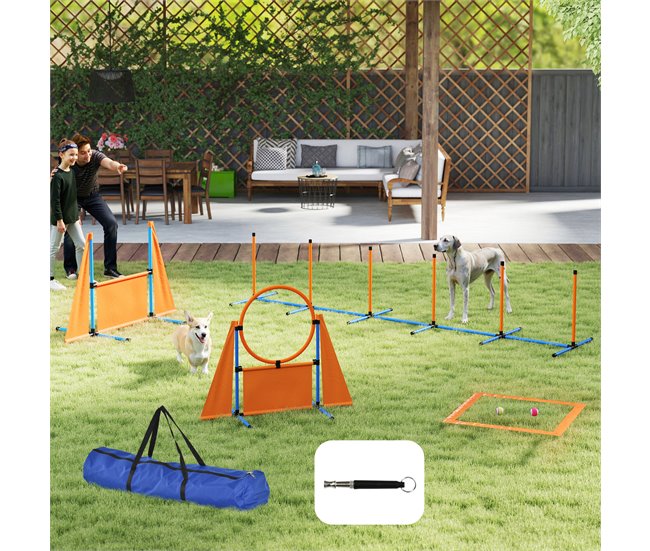 Conjunto de Treino e Agilidade ABS, PE, Tecido Oxford PawHut Laranja