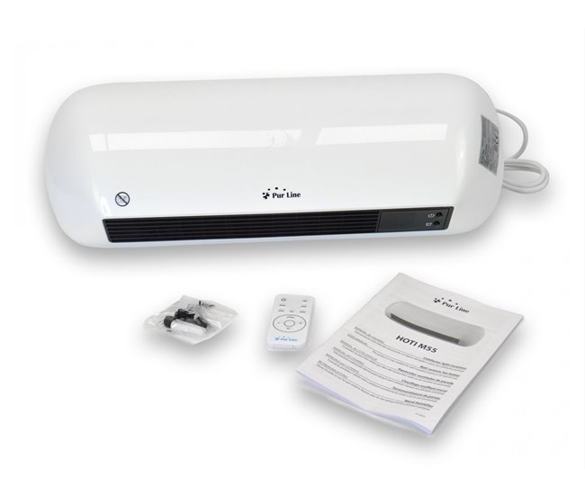 Aquecedor split de parede em cerâmica de 2000 W com controlo remoto Branco