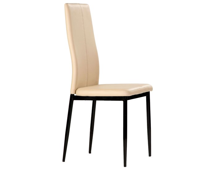 Pacote de 4 cadeiras de jantar modernas Brea em couro sintético Bege