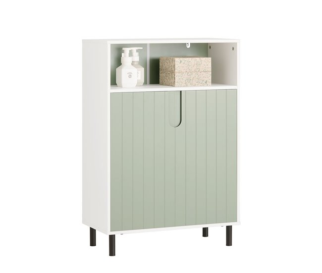 Armário de casa de banho de chão com 2 portas BZR138-GR SoBuy Verde
