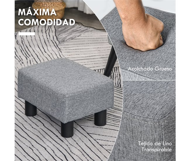 Apoio para os Pés Poliéster HOMCOM, casa - quarto Cinza