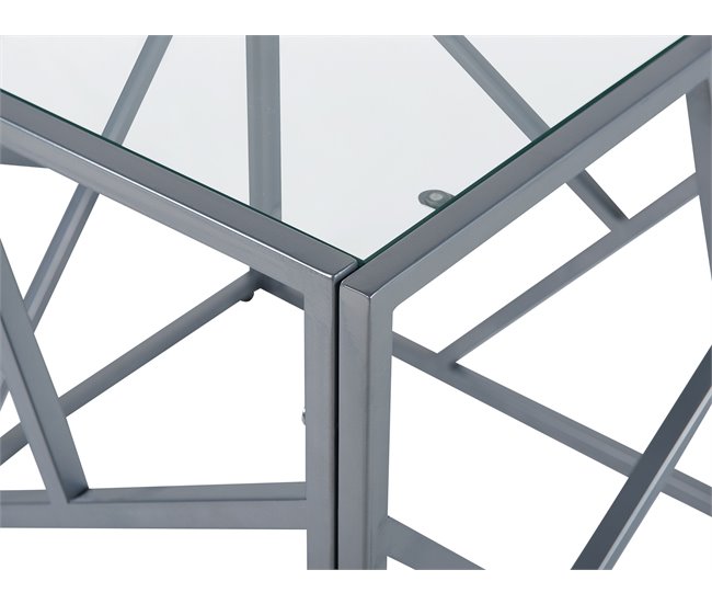 Beliani Mesa auxiliar ORLAND 50x50 Cinza