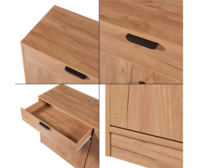 Aparador Varkaus 2 gavetas + 4 portas MDF Carvalho