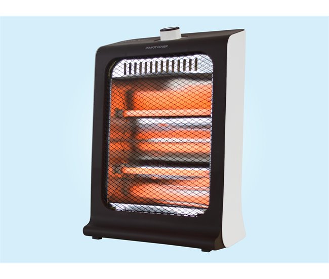 Aquecedor de halogéneo 800W duas potências e baixo consumo Preto