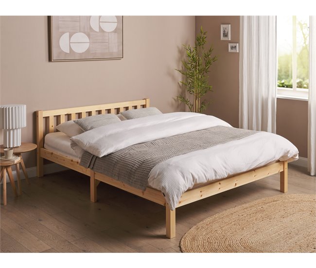 Beliani Cama Pinho FLORAC 147x208 Azul Marino