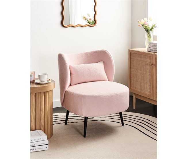 Beliani Poltrona OTSBY II Rosa Talco