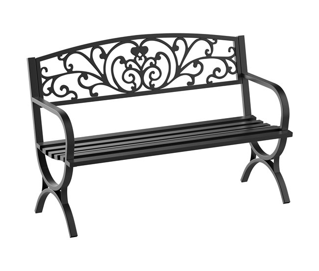 Banco de Jardim Ferro Outsunny 127x60 Preto
