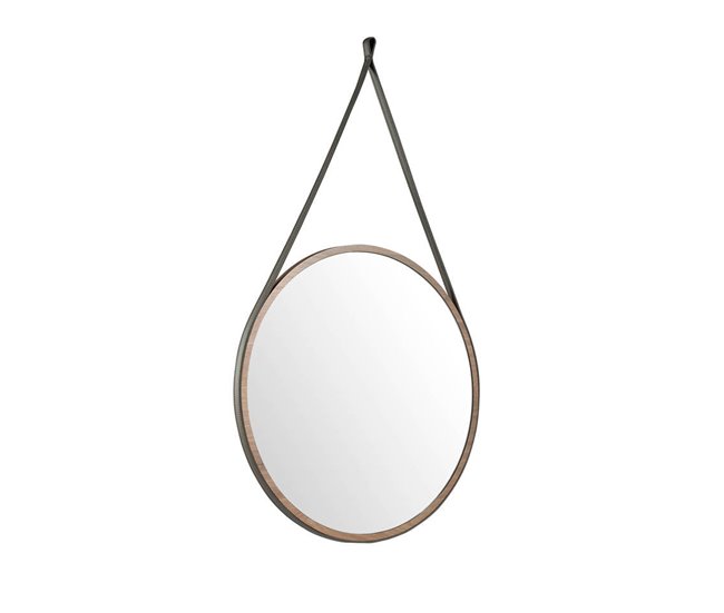 ANGEL CERDA Espelho de parede redondo nogueira 75x75 Nogal