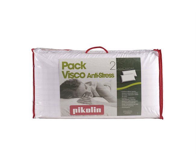 Conjunto de 2 almofadas 60 cm VISCO ANTI-STRESS PIKOLÍN  Branco