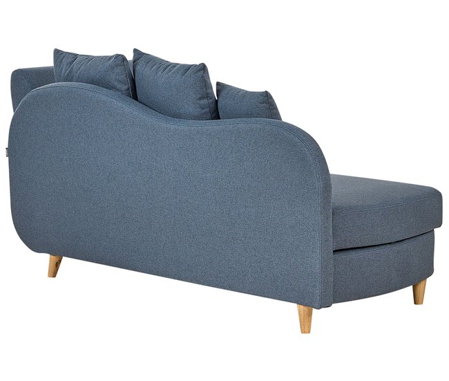 Beliani Chaise longue à direita Linho sintético MERI Azul