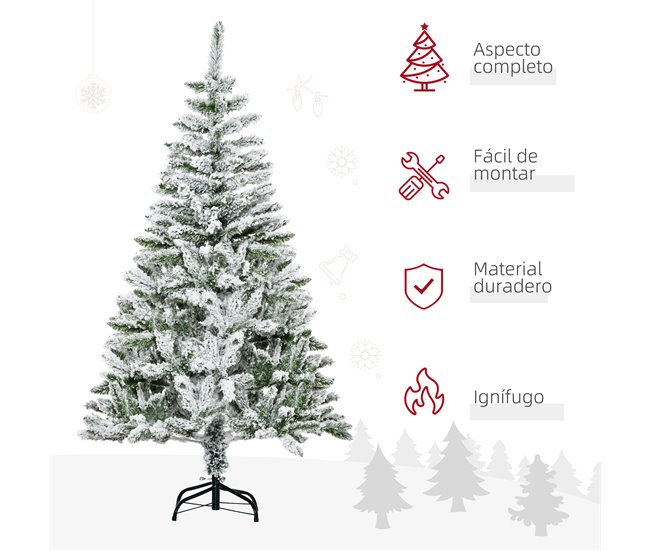 Árvore de Natal Artificial PVC e Aço HOMCOM, casa - natal Verde