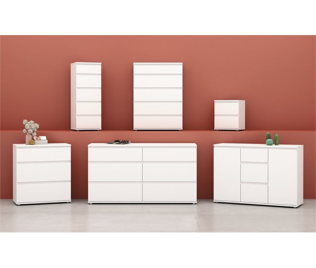 Mesa de cabeceira 2 gavetas NOVA Branco