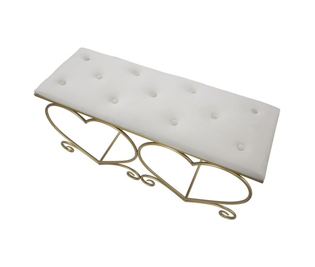 Banco Coração 3 105x37 Branco