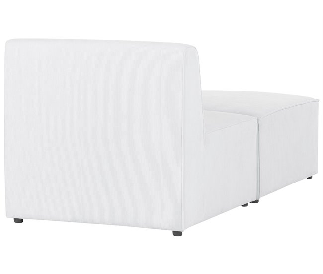 Beliani Chaise longue Bombazine LEMVIG Branco/ Bege