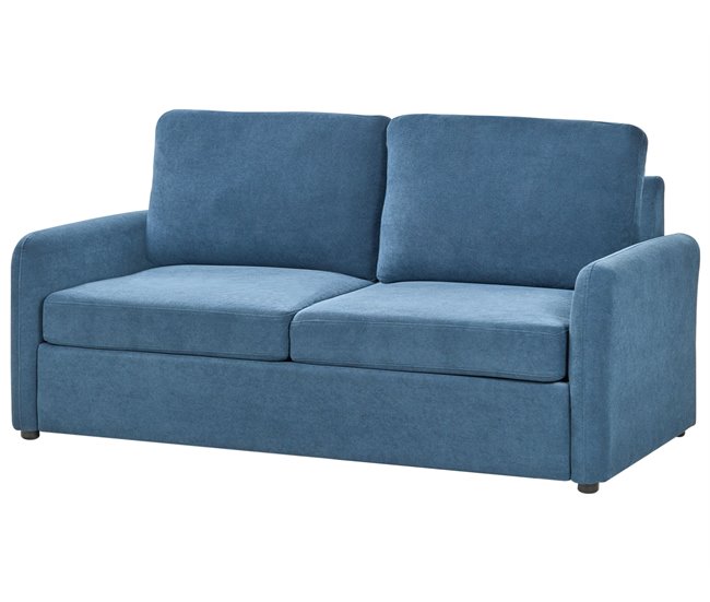 Beliani Sofá-cama Poliéster Azul