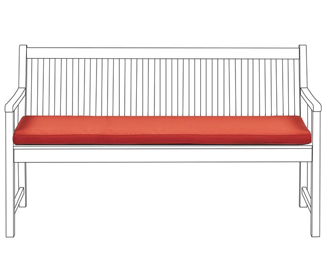Beliani Almofada de assento para exterior VIVARA 152x54 Vermelho