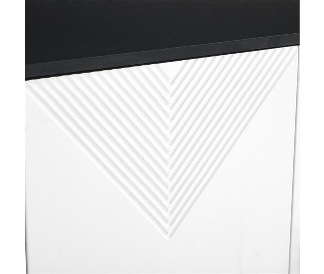 Aparador de mdf e painel de partículas com 3 portas Branco/ Preto