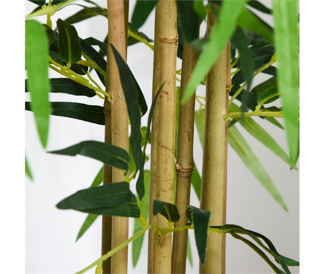 Árvore de bambu artificial PE, PP, Cimento Outsunny Verde