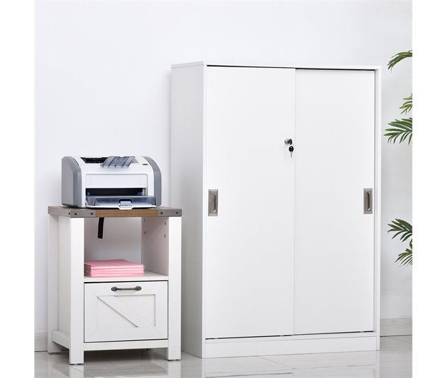 Armário de arquivo Painel de partículas E1 HOMCOM Branco