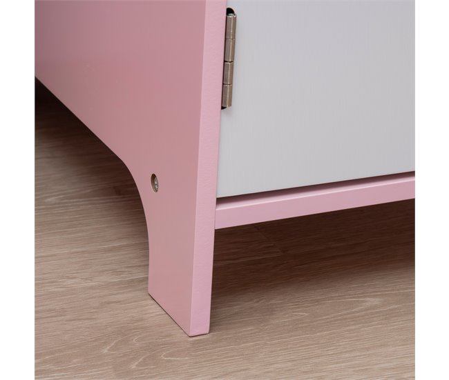 Mesa e Cadeira Infantil MDF e Madeira de Pinho HOMCOM 90x45 Rosa