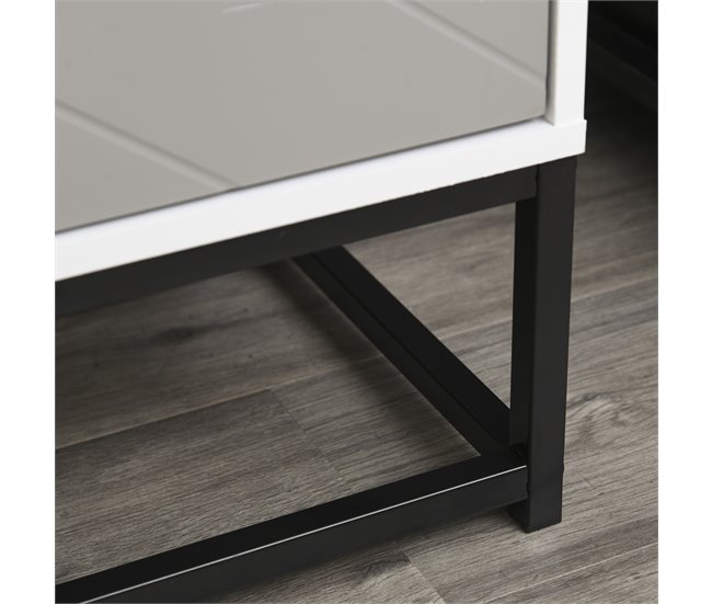 Armário de Armazenamento Placa de partícula E1, Metal HOMCOM 80 Multicor