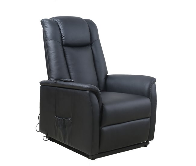 Poltrona relax elétrica pele sintética MAX Preto