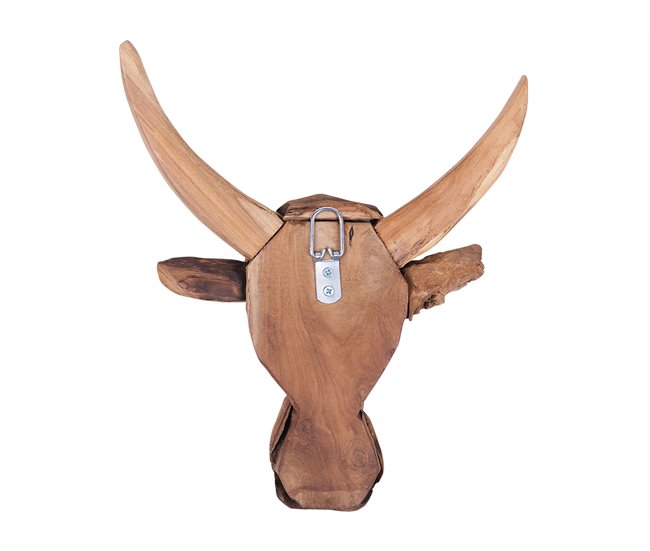 Beliani Figura de pared BULL HEAD Castanho