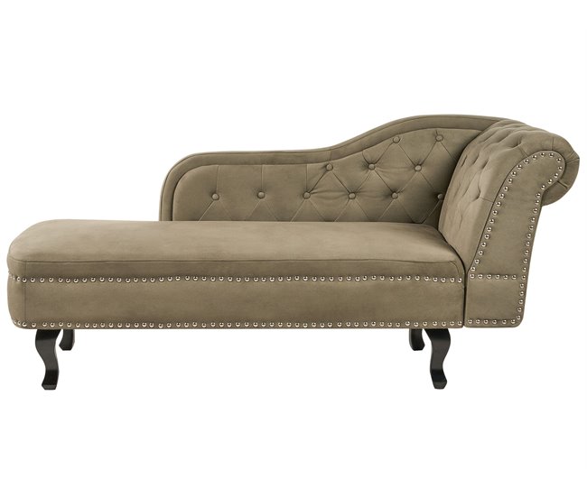 Beliani Chaise longue versão à direita Veludo NIMES Verde